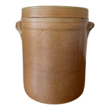 Stoneware mustard pot with lid