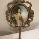 Vintage wall brass medallion frame hook