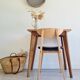 Table - bureau internat bois brut ancien pieds compas