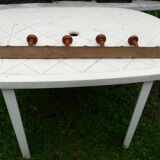 Old rustic wooden coat rack turned in imitation of bamboo 1900, 6 hooks
