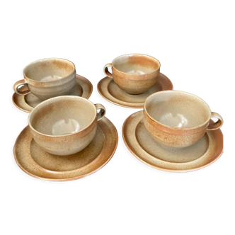 4 stoneware cups by Robert Deblander