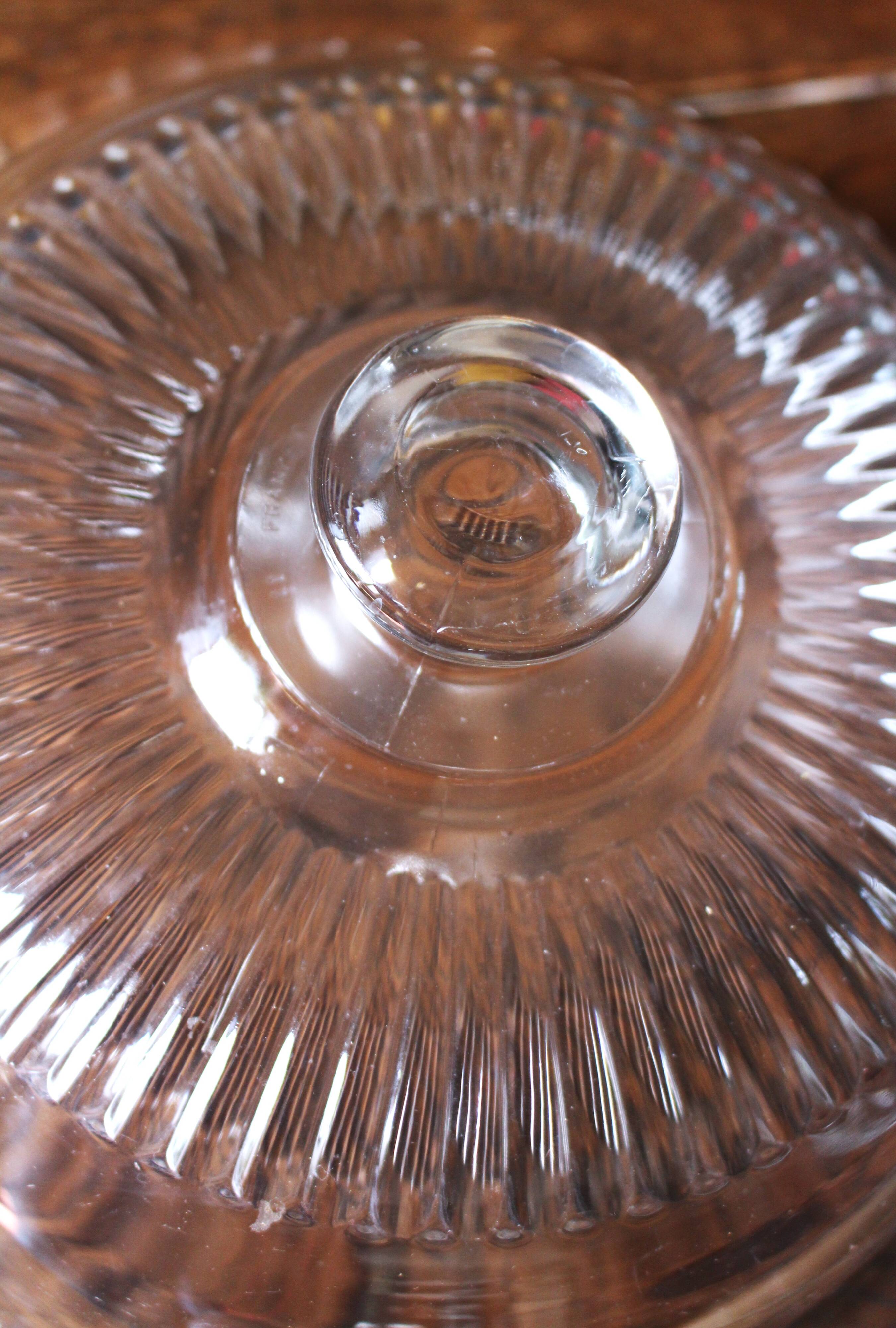 Large glass bell jar and its vintage cheese dessert plate.