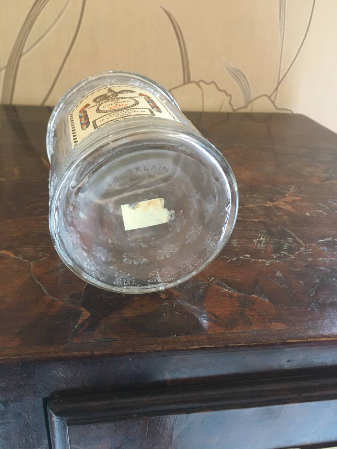 Old Guerlain perfume bottle engraved glass bees