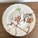 set de 12 assiettes polychrome 1850 ondulées Brownfield England oiseaux