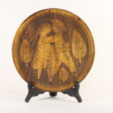 Assiette scandinave avec des figures, années 1960