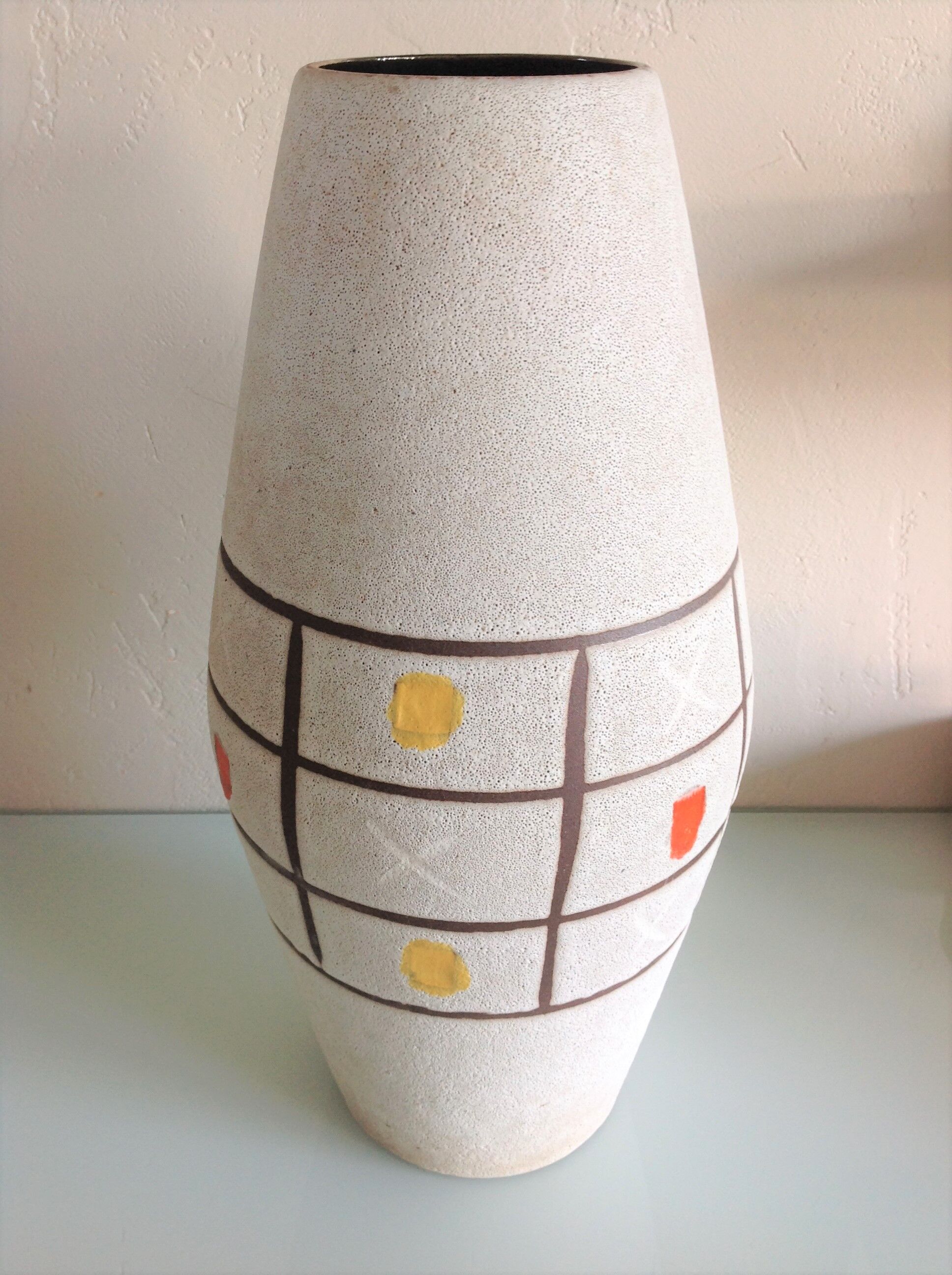 Vase ovoide en céramique grise par Scheurich Keramik vintage années 60-70