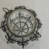 Vintage blown glass lantern suspension in Venetian style, evoking the