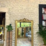 Miroir à fronton doré à la feuille d’or 164cm/99,5cm trumeau
