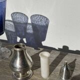 Salière ou poivrier en métal argenté