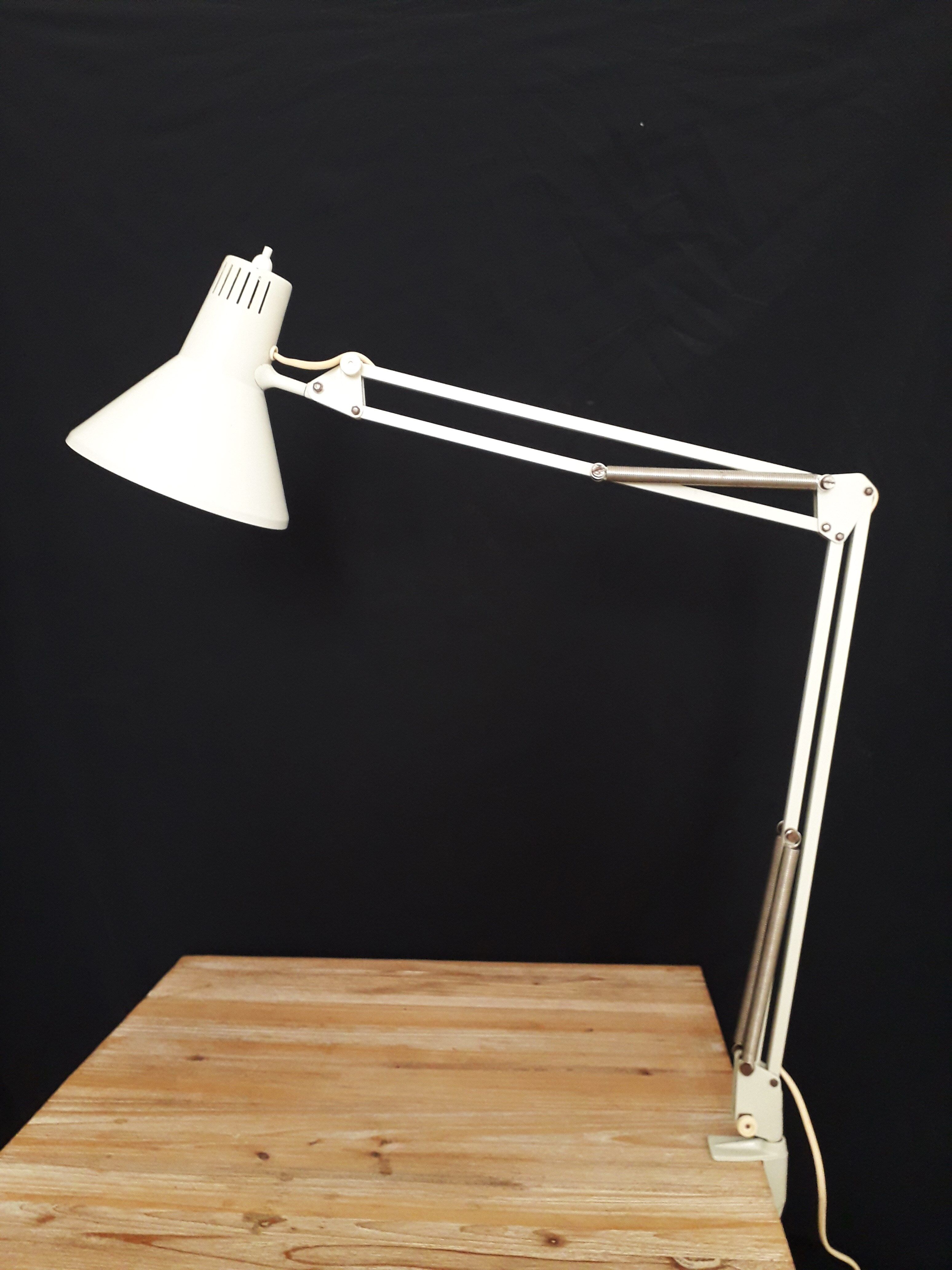 Architect's articulated lamp - 2 arms - Beige lacquered metal - 1960