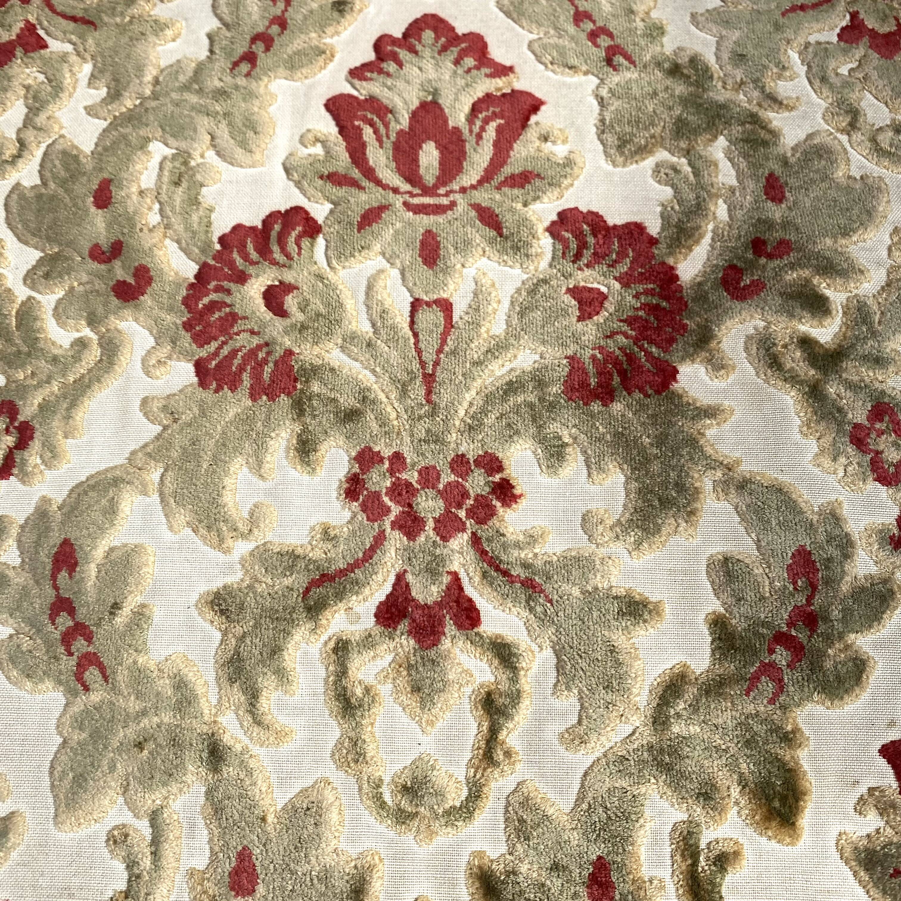 English cane and velvet armchair, Chippendale style