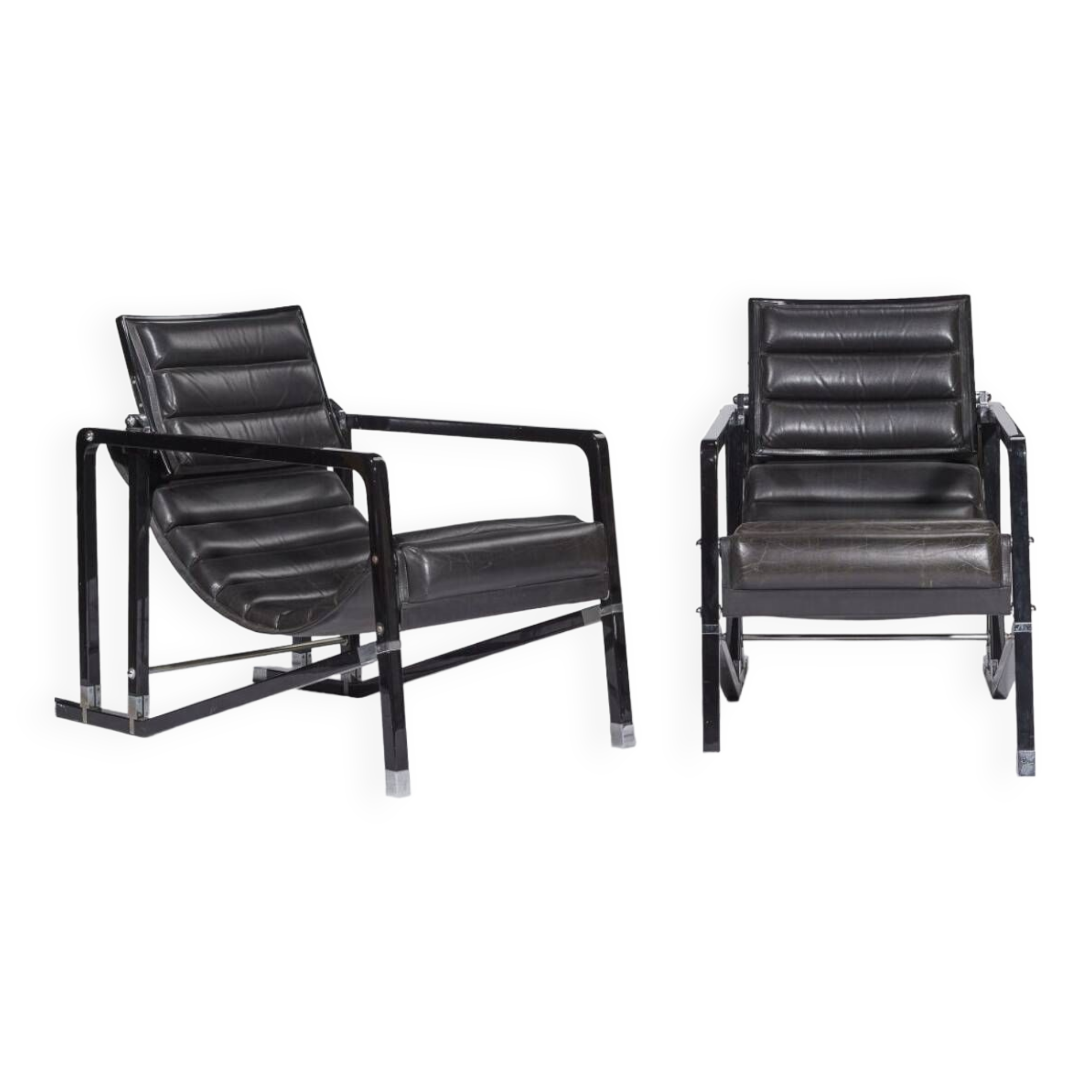 Pair of “Transat” armchairs, original model created circa 1926