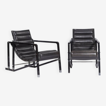 Pair of “Transat” armchairs, original model created circa 1926