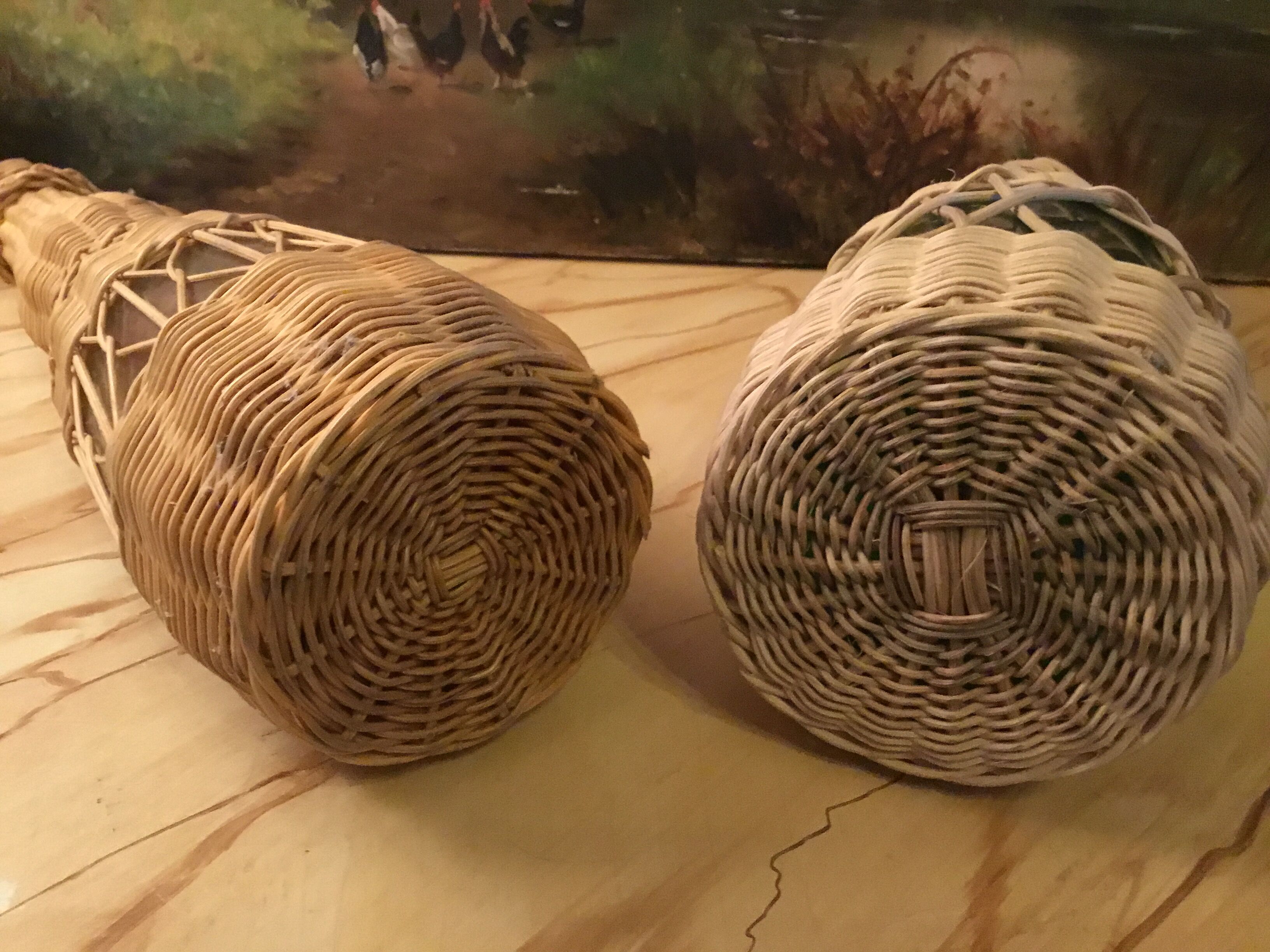 Vintage rattan bottle