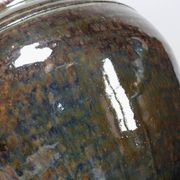 Small vintage/antique vase, very fine stoneware, flamed glaze, signature art ceramic