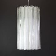 cylindrical pendant lights with crystal glass by Doria, Germany, 1960s.