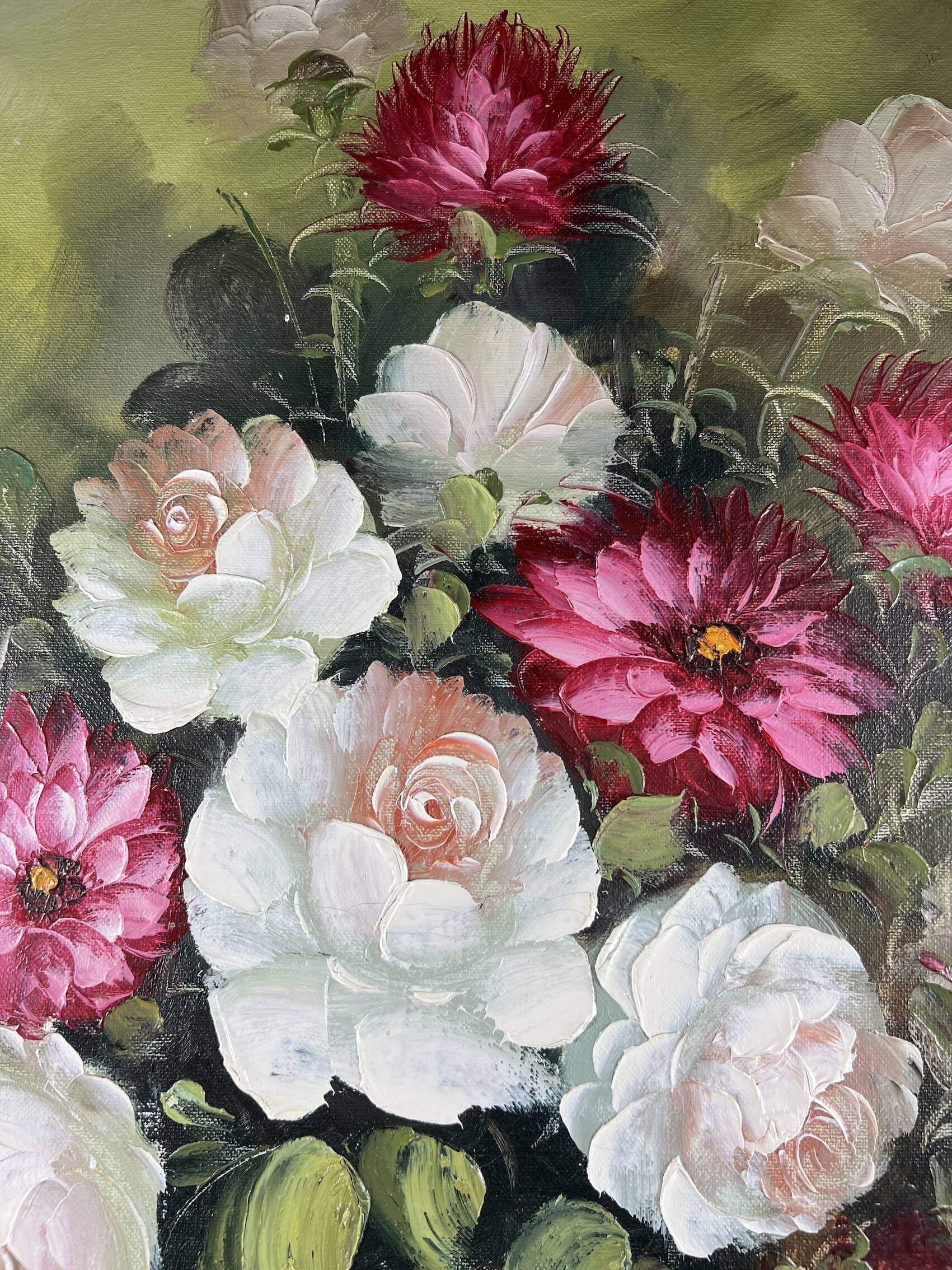 Large flower bouquet painting