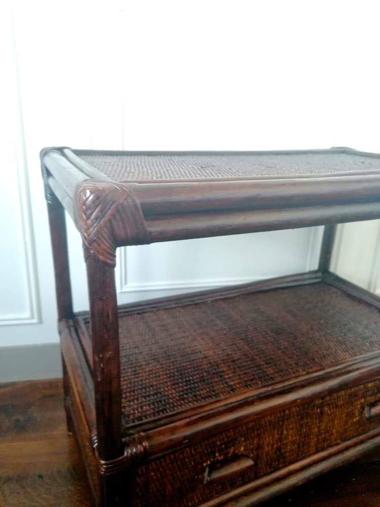 Rattan support cabinet 1960s