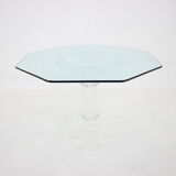 1970s lucite dining table with glass top