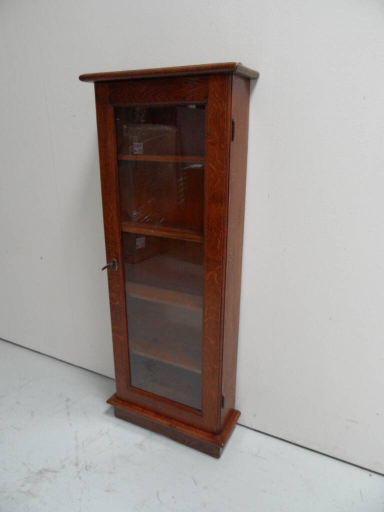 Antique oak display cabinet