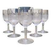 6 crystal wine glasses from Baccarat, model Nancy.