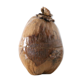 Seau à glaçons ou jolie boite noix de coco décoration nature, exotique