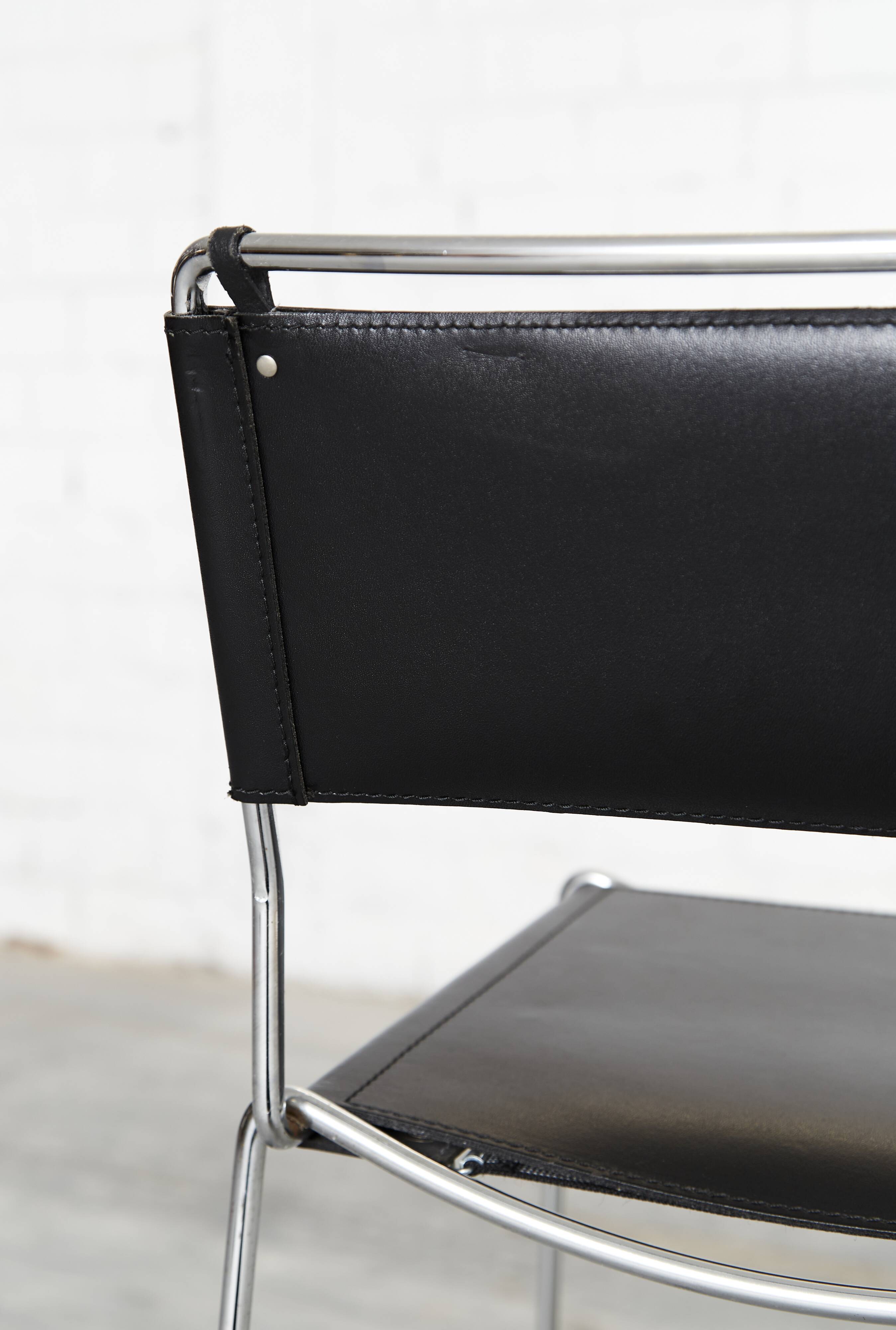 Leather barstools by Giandomenico Belotti for Alias, 1980s, set of 6