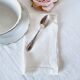 6 linen napkins with perforated lace for breakfast or lunch
