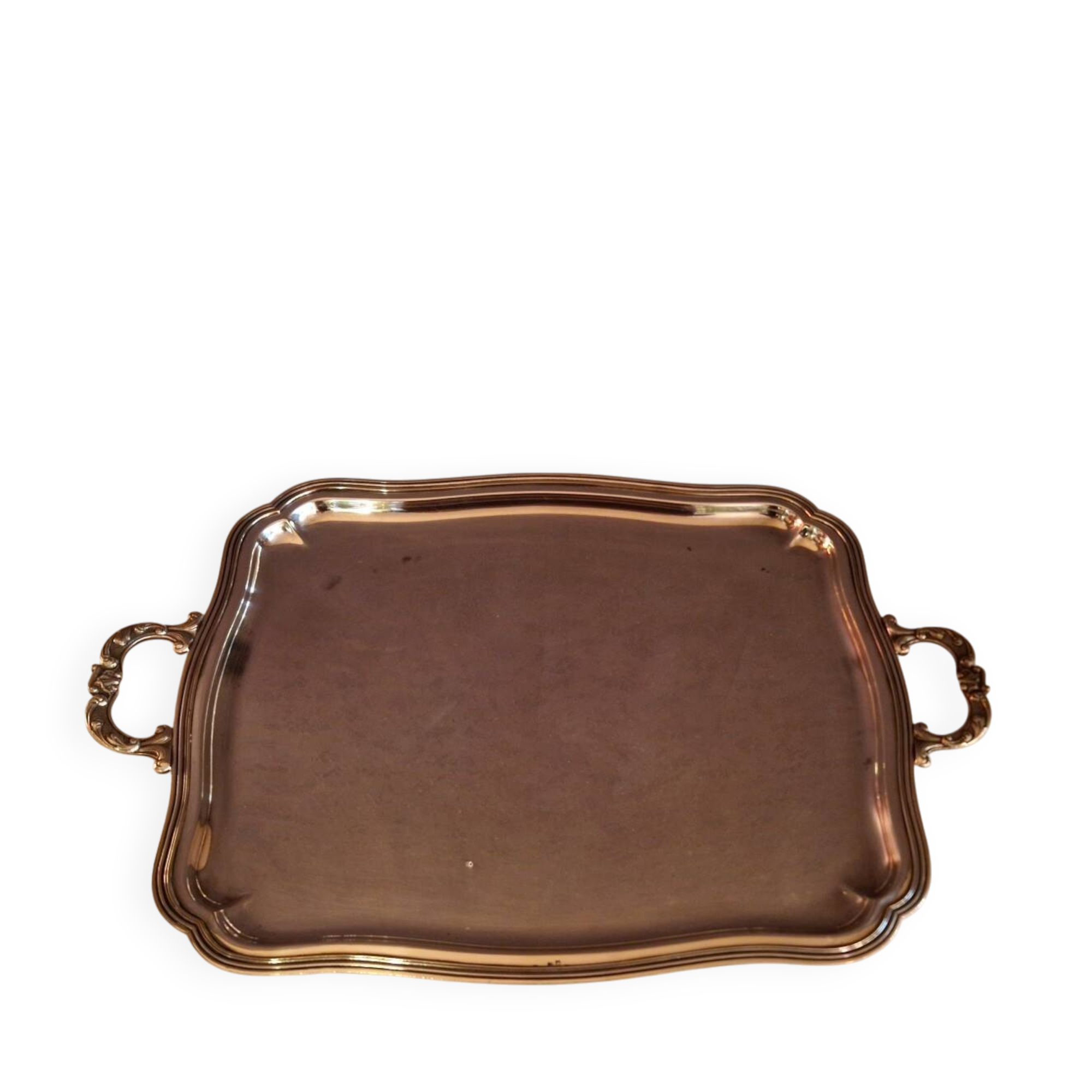 Silver metal serving tray