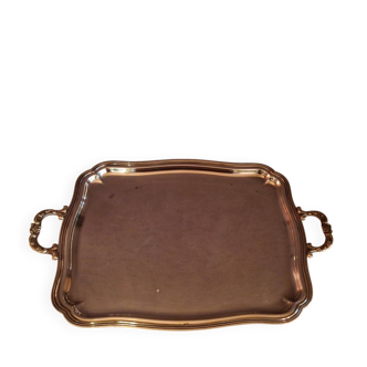 Plateau de service en métal argent