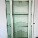 Painted metal ophthalmologist's corner display case, early 20th century
