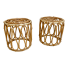 Pair of rattan stools, 1960s