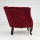 1950s, Danish vintage chair, red cotton/wool fabric, beech wood.