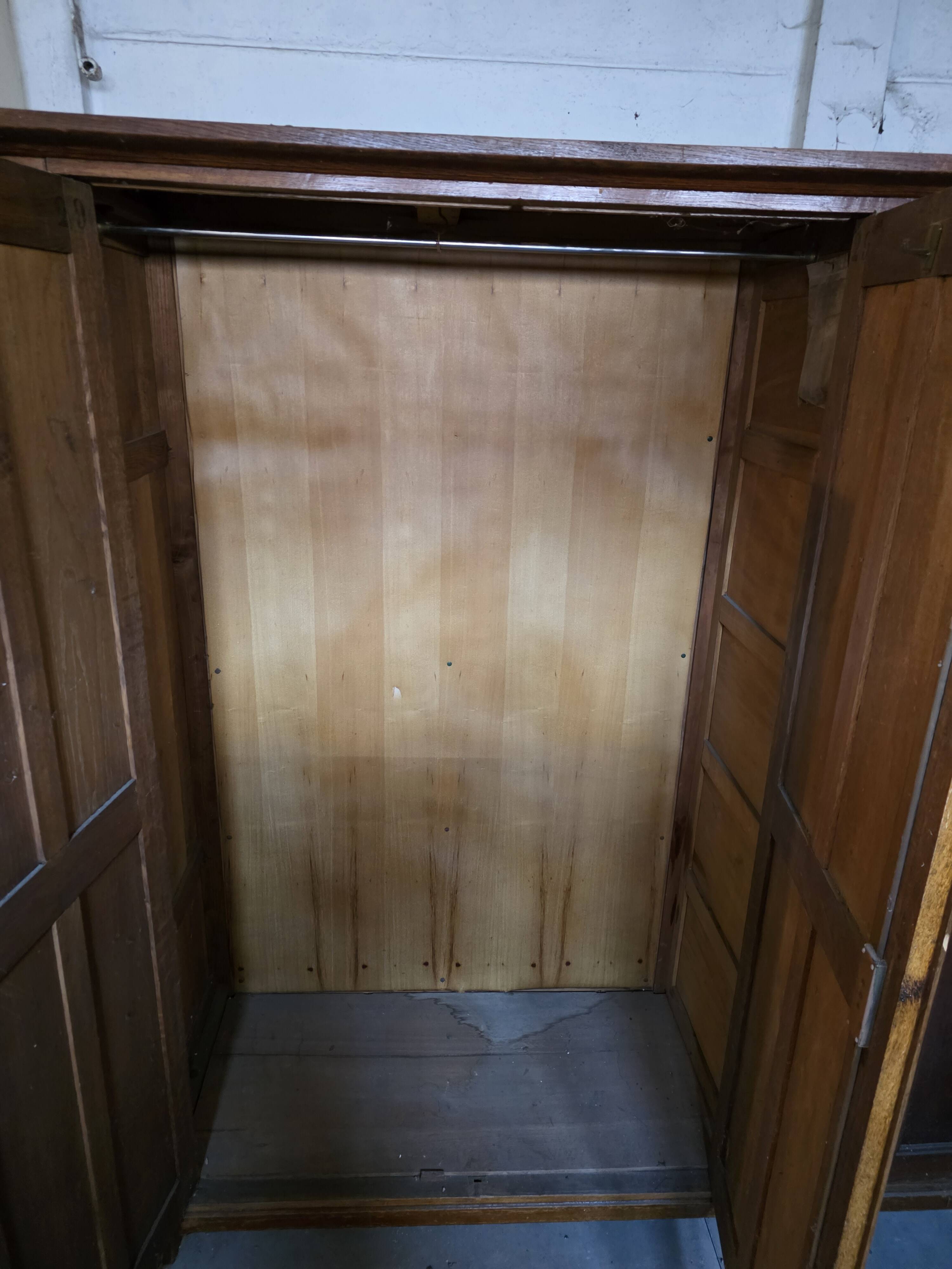 3-door workshop cabinet in solid oak