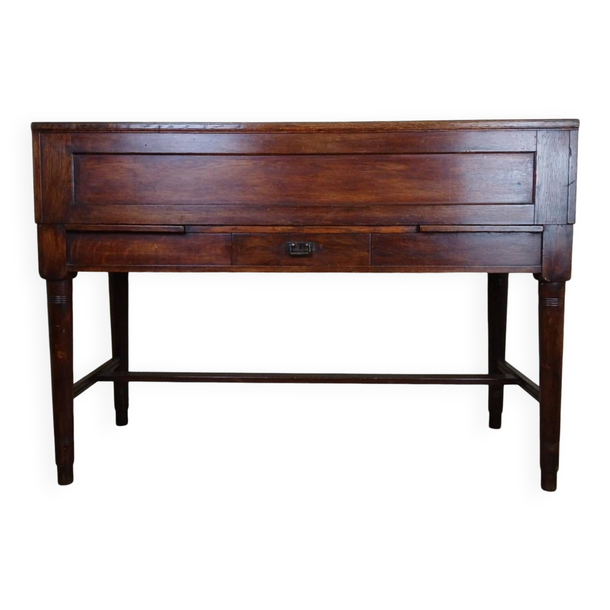 Very rare Napoleon III period system desk in solid oak circa 1850 stamped Stolzenberg