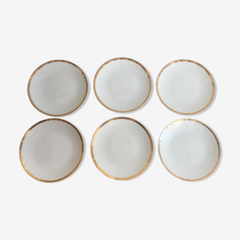 6 gold porcelain plates