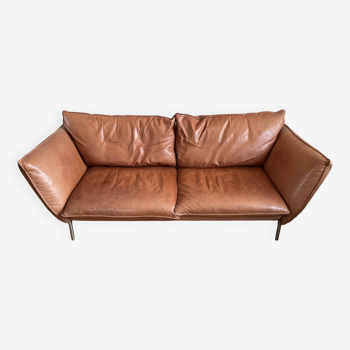 3-seater cognac leather sofa