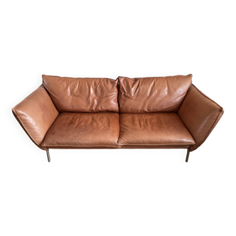 3-seater cognac leather sofa