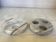 Pair of white and grey marble candlesticks