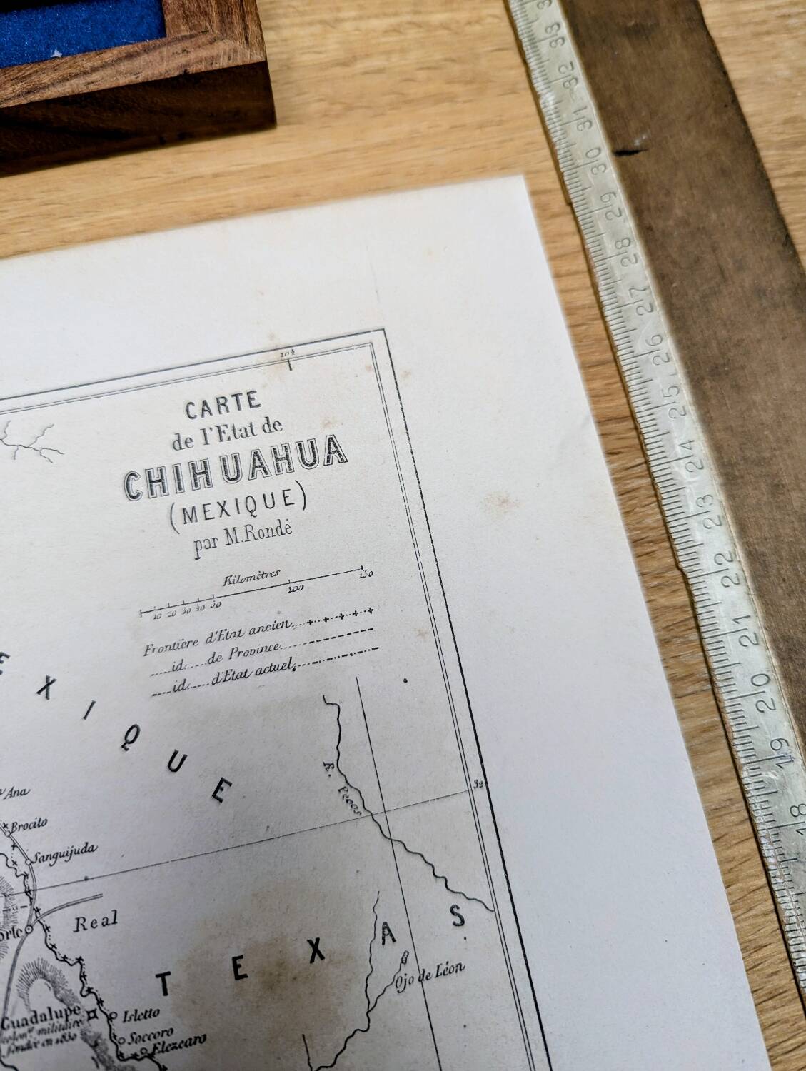 State of Chihuahua, Mexico, printed map from 1861.