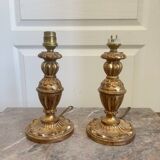Antique Pair of Wooden Gilded Candle Holders 19th Century