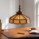 Vintage wooden pendant light from the 1960s.