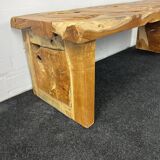 Raw wood bench