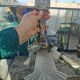 Pair of Art Deco wall lamps glass and metal
