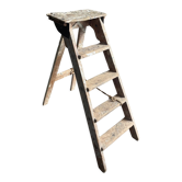 Former stepladder of patinated wood painter