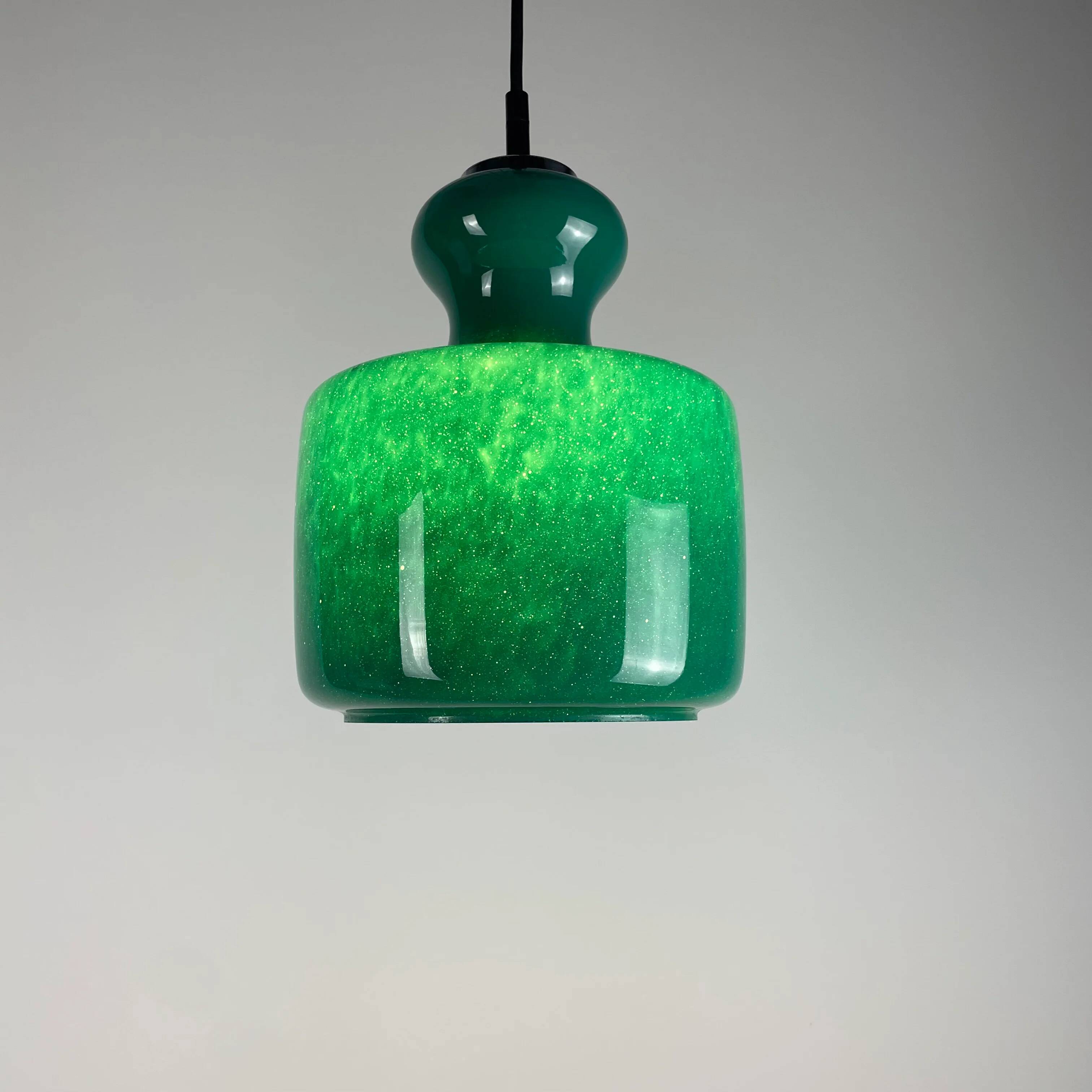 Rare green galaxy glass suspension light by Peill and Putzler 1960