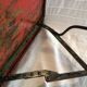 Folding riveted iron table