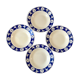 Set of 4 hollow plates Badonviller blue klein 30s