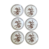 Series of 6 flat plates old model "Thistles" Gien