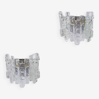 Pair of Julius Theodor Kalmar glass wall lights